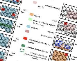 Color Coded Academic Calendar (PDF)